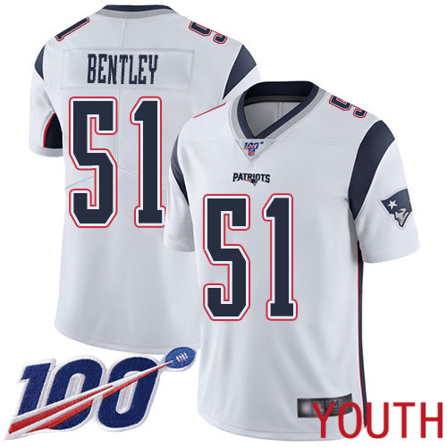 New England Patriots Football #51 100th Season Limited White Youth Ja Whaun Bentley Road NFL Jersey->women nfl jersey->Women Jersey